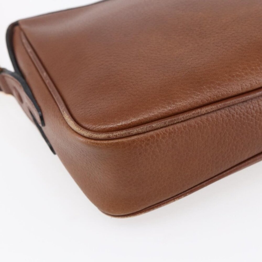 Authentic Burberrys Shoulder Bag Leather Brown Gold - Picture 8 of 16